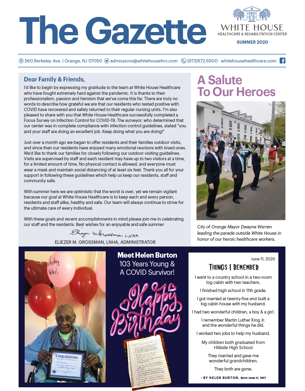SUMMER 2020 NEWSLETTER